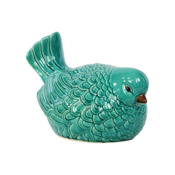 Urban Trends Collection Ceramic Nodding Bird Figurine- Gloss Turquoise 12914